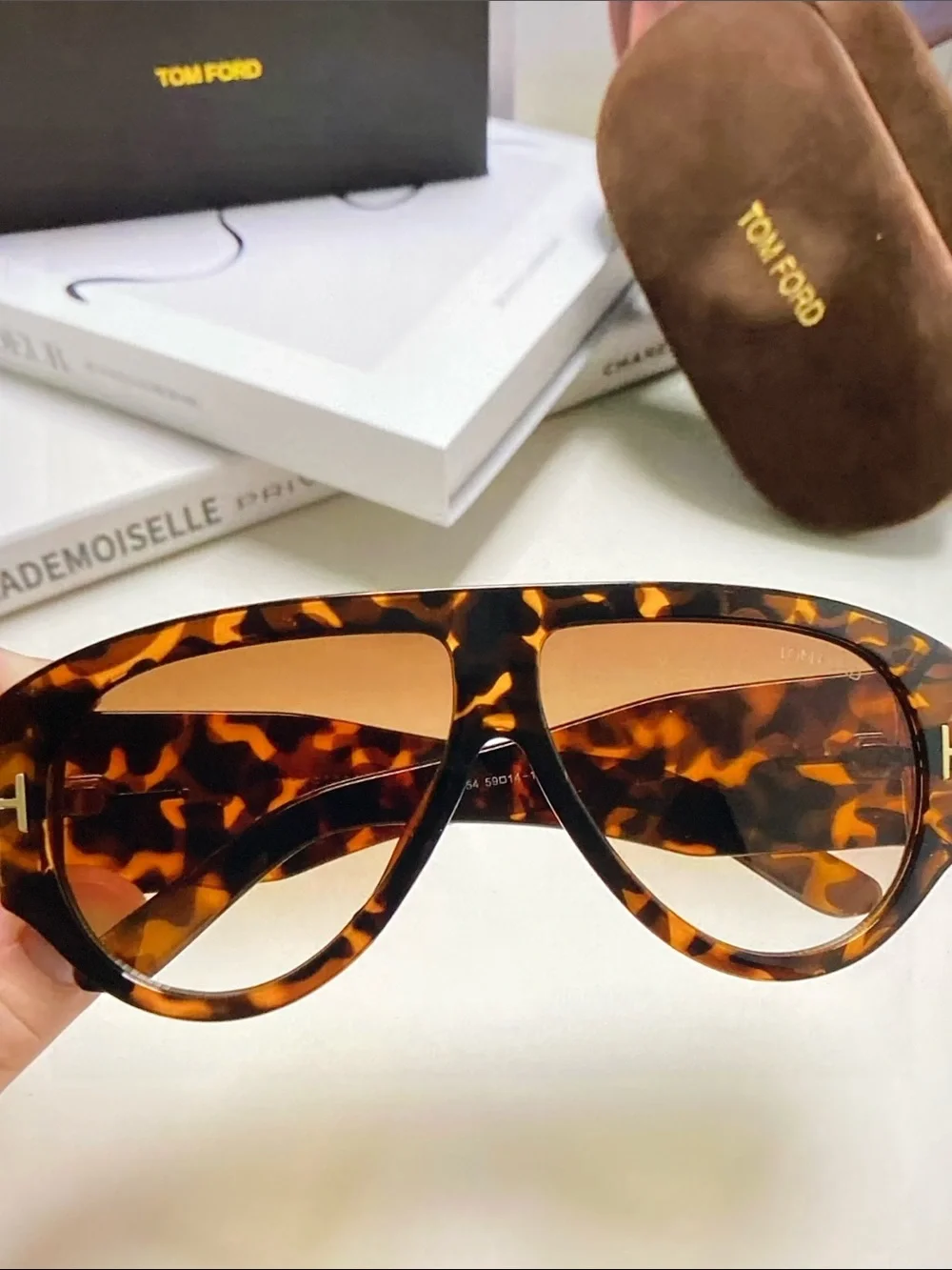 Tom Ford Tortoiseshell Sunglasses with Brown Gradient Lenses